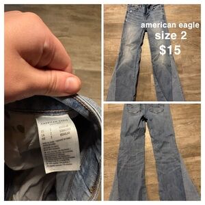 American Eagle Outfitters Women's Light Blue Flare Jeans